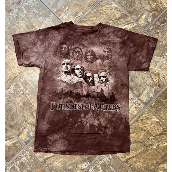 The Mountain Other - The Mountain Founding Fathers Shirt Men M Brown Tie Dye Graphic Tee